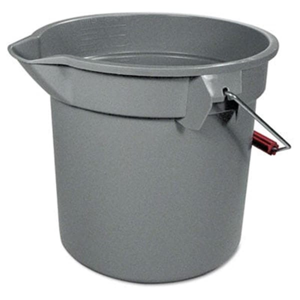 Rcp 261400GY 14-Quart Round Utility Bucket  12'' Diameter x 11-1/4''h  Gray Plastic